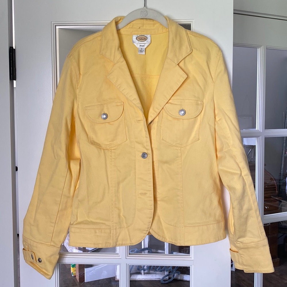 Talbots Denim Jacket Size Large - yellow
